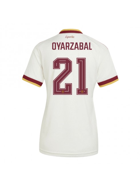 Spanien Mikel Oyarzabal #21 Auswärtstrikot für Frauen WM 2026 Kurzarm Spanien Mikel Oyarzabal #21 Auswärtstrikot für Frauen WM 2026 Kurzarm